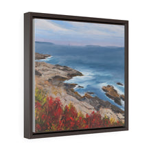 Load image into Gallery viewer, Lifting Fog Casco Bay - Square Framed Premium Gallery Wrap Canvas