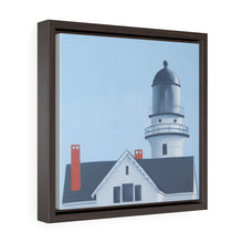 Load image into Gallery viewer, Maine lighthouse Square Framed Premium Gallery Wrap Canvas