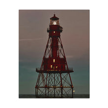Load image into Gallery viewer, Light house lit up by the moon on Matte Canvas, Stretched, 0.75"