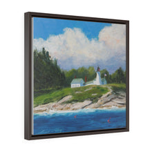 Load image into Gallery viewer, Burnt Island Light House - Square Framed Premium Gallery Wrap Canvas