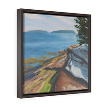 Load image into Gallery viewer, Maine Shore Square Framed Premium Gallery Wrap Canvas
