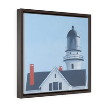 Load image into Gallery viewer, Maine lighthouse Square Framed Premium Gallery Wrap Canvas