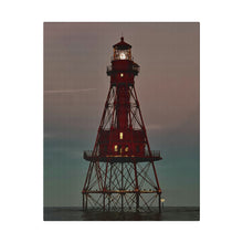 Load image into Gallery viewer, Light house lit up by the moon on Matte Canvas, Stretched, 0.75"