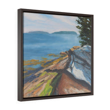 Load image into Gallery viewer, Maine Shore Square Framed Premium Gallery Wrap Canvas