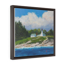Load image into Gallery viewer, Burnt Island Light House - Square Framed Premium Gallery Wrap Canvas
