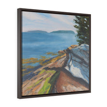 Load image into Gallery viewer, Maine Shore Square Framed Premium Gallery Wrap Canvas
