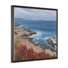 Load image into Gallery viewer, Lifting Fog Casco Bay - Square Framed Premium Gallery Wrap Canvas
