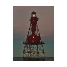 Load image into Gallery viewer, Light house lit up by the moon on Matte Canvas, Stretched, 0.75&quot;

