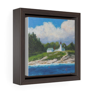 Burnt Island Light House - Square Framed Premium Gallery Wrap Canvas