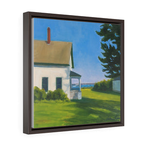 Hilltop House - Square Framed Premium Gallery Wrap Canvas