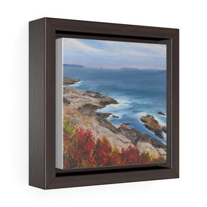 Lifting Fog Casco Bay - Square Framed Premium Gallery Wrap Canvas